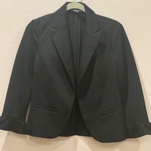 3/4 sleeve black blazer button free